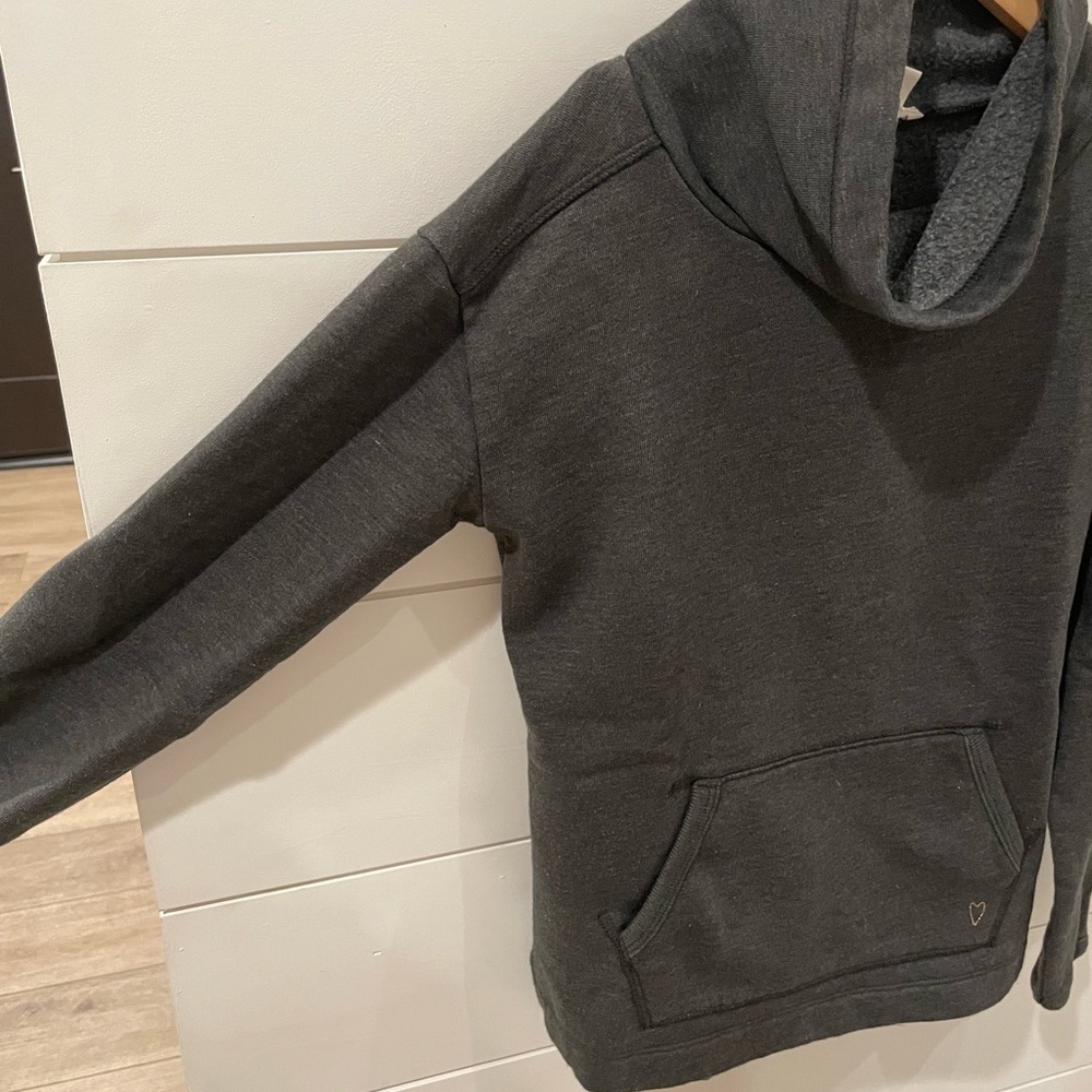 Crew Cuts Girls Size Large Mock Neck Fleece sweatshirt with Pocket in dark Gray